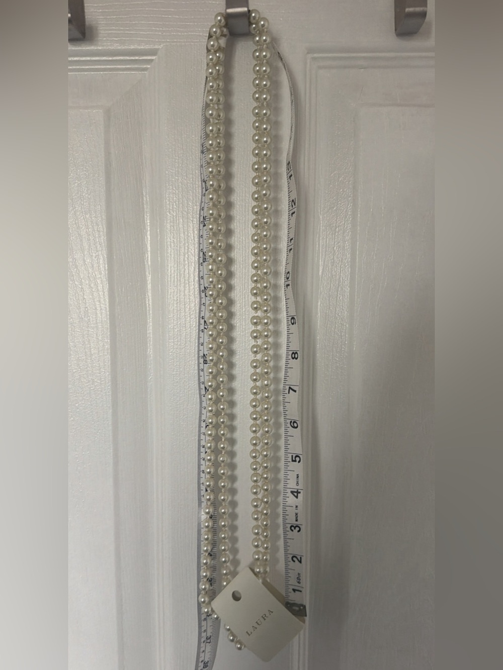 Super Long Laura Faux Pearl Necklace